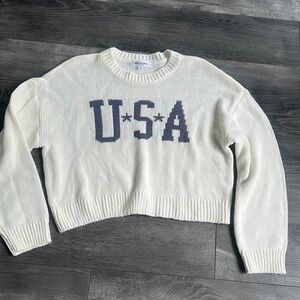 USA Graphic cropped sweater